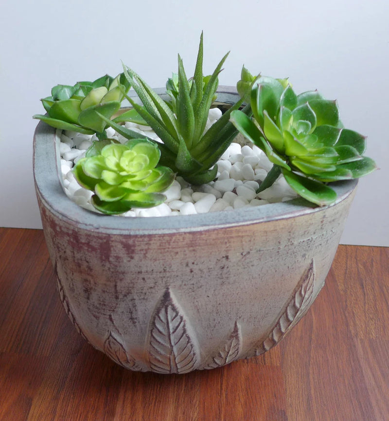 6 Pcs Artificial Succulents Plants Aloe Mini Snow Lotus Grass Landscape Green Plant