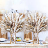 440PCS Natural Pampas Grass Decor Bouquet | Boho Dried Floral Arrangement Cen... Pampas Grass