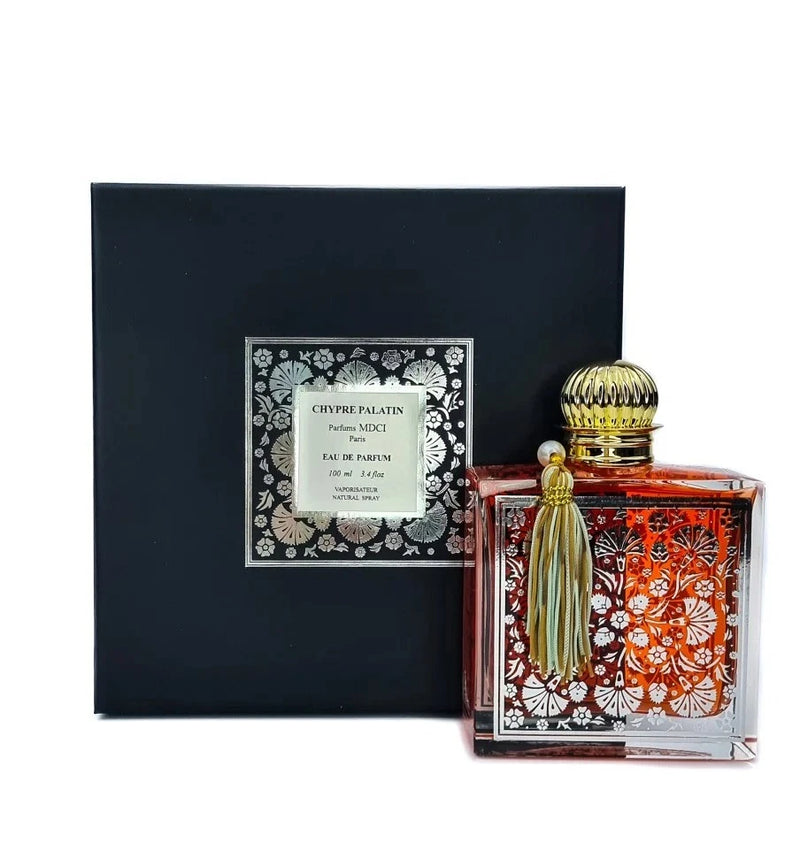 Chypre Palatin MDCI eau de parfum, red glass bottle with gold cap, in gift box