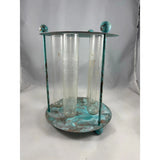 Vtg Copper Patina 5 Flower/Plant Arranger/Holder Green Plant