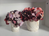 Indoor Tabletop Hydrangea Arrangement In Marbled Pot, 2 Pieces Hydrangea