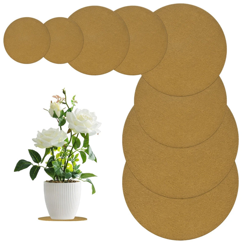 2-Set Cork Plant Coasters, 3.9/5.9/7.9/9.8 in Cork Plant Mats for Garden [Brown] Garden Plants