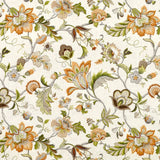 BALLARD DESIGNS AUGUSTINE AMBER BOTANICAL FLORAL LINEN FABRIC BY THE YARD 55" W Flowering Plants
