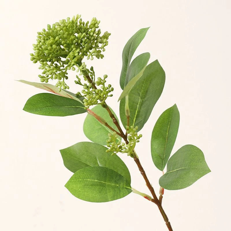 Artificial Plastic Leaf Branch Flower Plant For Home Table Garden Decoration NEW Green Plant
