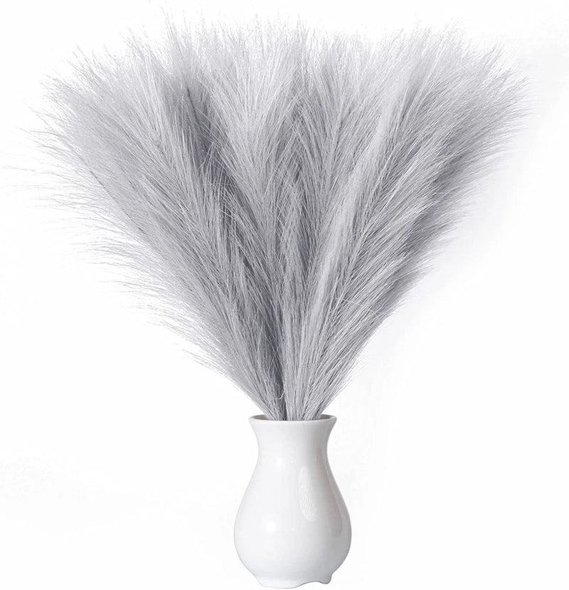 EVODIS Faux Pampas Grass, 18"/45Cm Artificial Pampas Grass Fluffy 6 Stem Pompous Pampas Grass