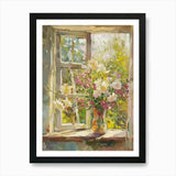 Carnation Flowers On A Cottage Wind Framed Wall Art Poster Canvas Print Picture Carnation