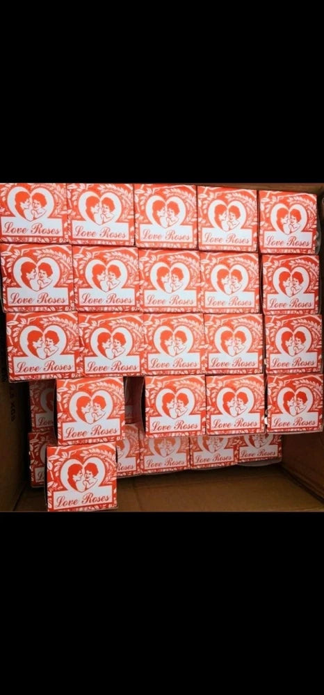 Decorative rose glass tube set in red printed gift boxes