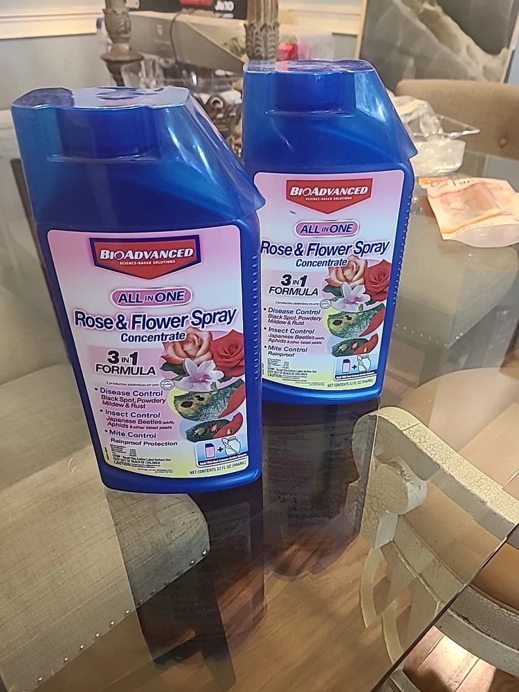 2 PACK Bioadvanced 3-in-1 Rose and Flower Care Concentrate 32oz 9-14-9 NEW Ranunculus