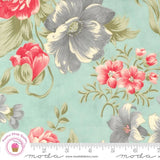 Moda COLLECTIONS ETCHINGS 44330 12 Aqua FLORAL 3 SISTERS Quilt Fabric Flowering Plants