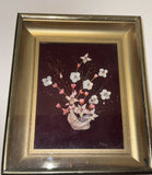 Vintage Dried Flower And Seashell Shadow Box Art Dried Flower
