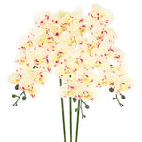 3-Pack Artificial Orchid Flowers 9 Large Petals for Home[Spotted Yellow Green] Green Plant