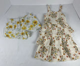 Lot of 2 Girls Size XS Clothes Old Navy Floral Ruffle Dress and Sunflower Shorts Sunflower