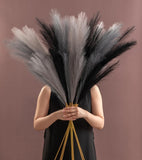 SeptCat 9 Pcs 45" Faux Dried Pampas Grass Tall Decor, 9 45"-gray Style Pampas Grass