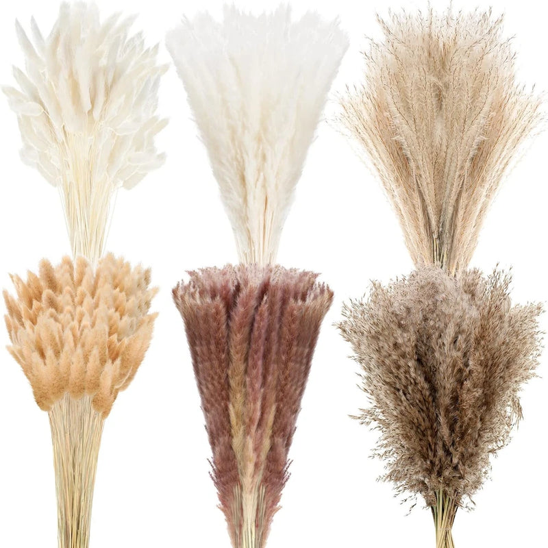 650 Pcs Dried Pampas Grass Bouquet for Boho Home & Wedding Decor Pampas Grass