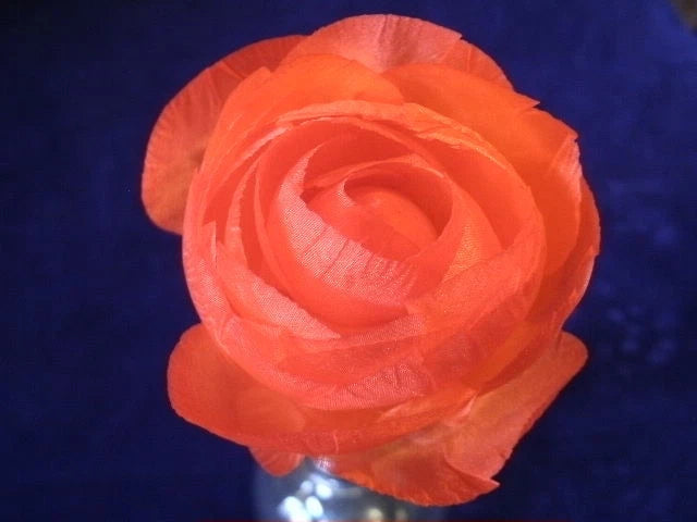 Vintage Millinery Flower Real Silk Ranunculus Red NP5 Ranunculus