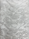 MILK WHITE Floral Brocade Fabric (60 in.) Sold By The Yard Flowering Plants
