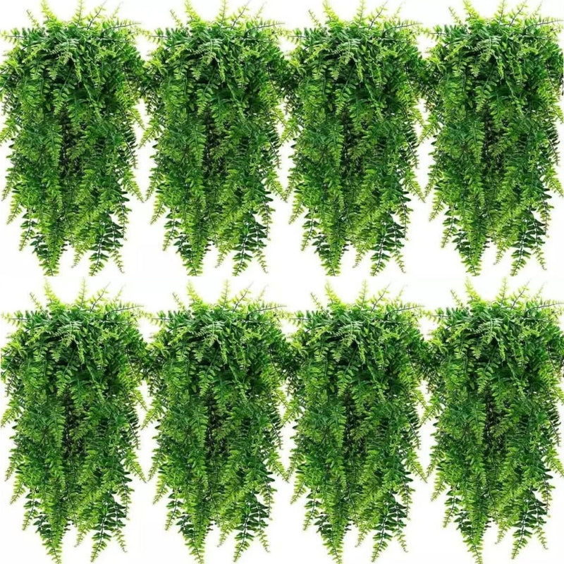 8pc Artificial Fern Hanging Plant Fake Fern Vine Home Garden Door Wedding Decor Green Plant