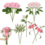 10 PCS Peonies Artificial Flowers Mixed Pink Faux Silk Vase Prop 18.8 Inch Peony