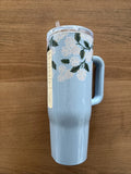 Reusable 40 oz Blue Hydrangea Tumbler Ð Stylish and Functional Insulated Bottle Hydrangea