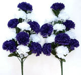 (2 pcs) Purple & White Carnation 20" Spray Bush Memorial Outdoor Flower #2217 Carnation