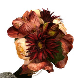 Vintage MacKenzie Childs Faux Floral Bouquet Peony Dahlia Silk Flowers Wedding Peony