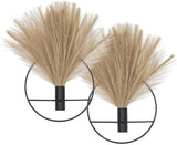 Boho Wall Decor, Wall-Mounted Metal Art, Hanging Artificial Pampas Display Pampas Grass