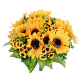 Lvydec Artificial Sunflower Bouquet, 2 Bunches Silk Sunflowers 2 Pack, Yellow Sunflower