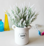 1 Bundle Romantic Branched Lavender Plastic Decorative Flowers for Home Wedding Green Plant