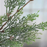 35" Sparkling Glittered Artificial Cedar Floral Spray Green Plant