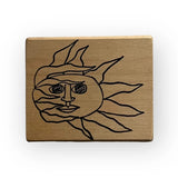 Magenta Sunflower, Sun, Flower With Face Wood & Rubber Stamp Sunflower