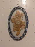Pressed Flowers in Oval Glass & Pewter Frame Dried Flower