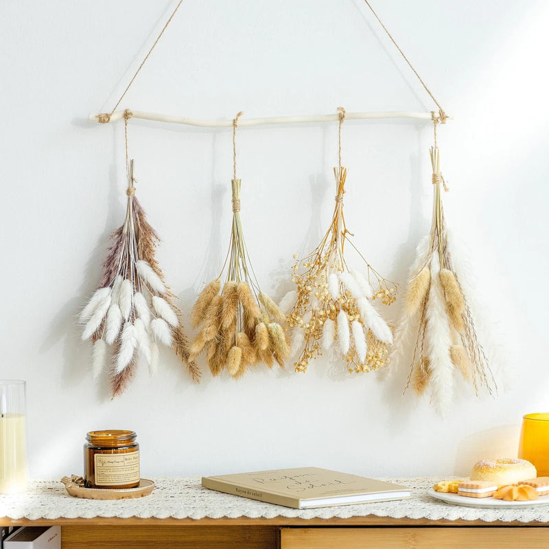 Dried Pampas Bouquet Natural 75 Count 17x17 Wall Hanging Rustic Boho Table Decor Pampas Grass