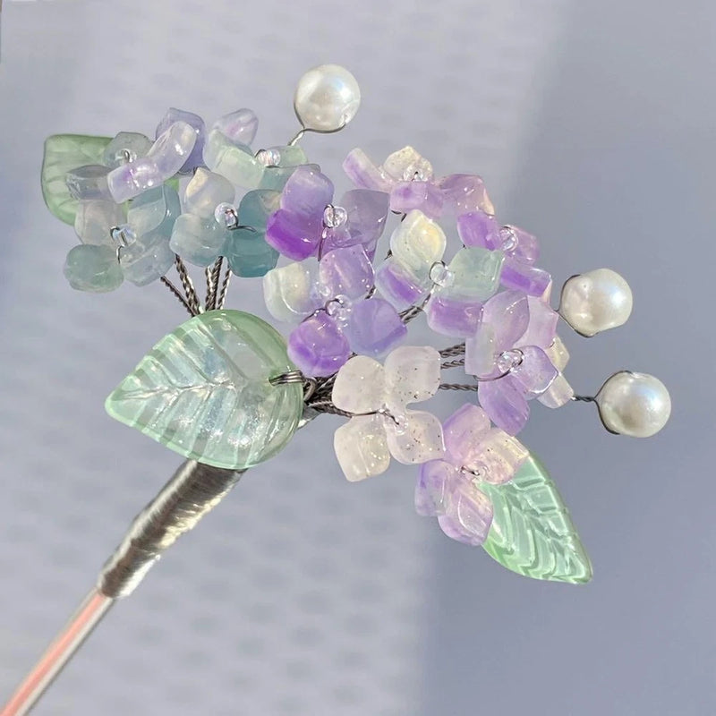 Japanese 167 Two-Flowered Hydrangea Hairpin Uv Discoloration Pastel Type Hydrangea
