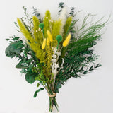 Green Pampas Grass Dried Flower Bouquet_17" Boho Arrangement Lavender & E Pampas Grass
