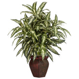 30 in. Artificial Green Aglonema with Decortaive Vase Silk Plant Colored Leaves Green Plant