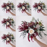 Wedding Bridal Burgundy Bouquets Bouquet