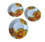 Royal Norfolk GreenBriar Int. Set of 3 Sunflower Salad/Dessert/Bread Plates 8Ó Sunflower