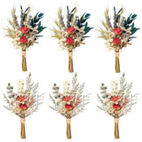apmunik Mini Dried Flower Bouquet Set of 6, Pampas Grass Boho 6 inches, Rose Pampas Grass