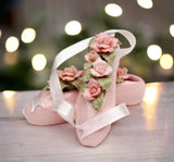 Ceramic Ballerina Pointe Shoes with Rose Flowers Figurine, Home DŽcor, Gift for Roses