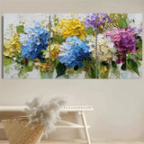 3pcs Hydrangea Flowers Country House Wall Art Canvas Unframed/Framed Hydrangea