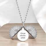Personalised Sunflower Locket Necklace |Custom Sunflower Locket Necklace Sunflower