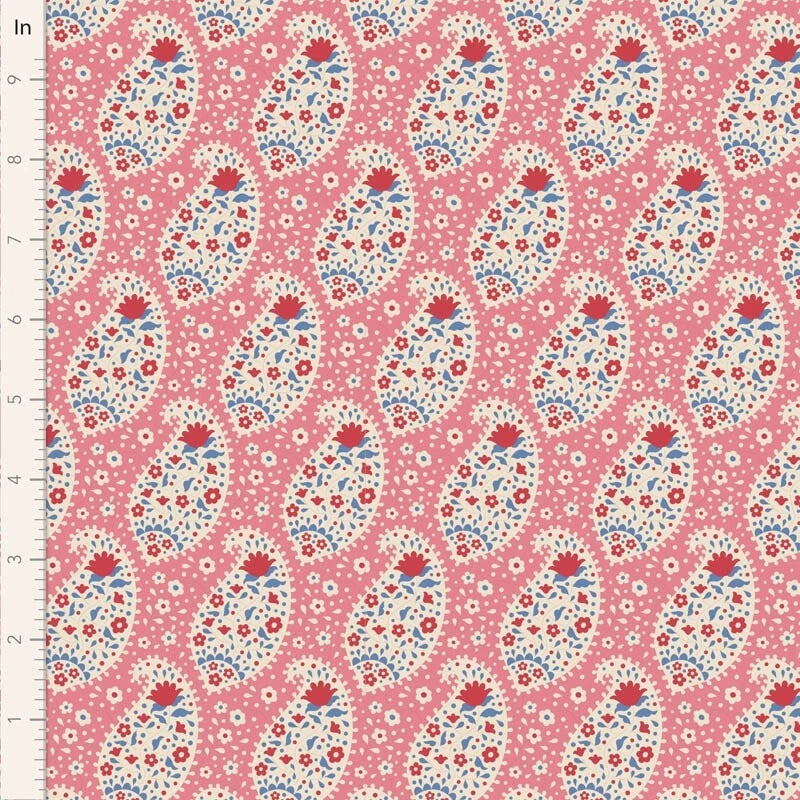 Tilda Jubilee Teardrop Pink by Tone Finnanger 1/2 Yard Flowering Plants