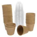 25 Pcs Plastic Nursery Garden Pots with Cover Clear Small for Plants Garden Plants