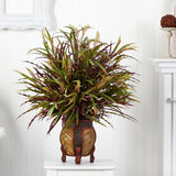 30" Autumn Grass Artificial Arrangement in Planter Home Decor. Retail $129 Green Plant