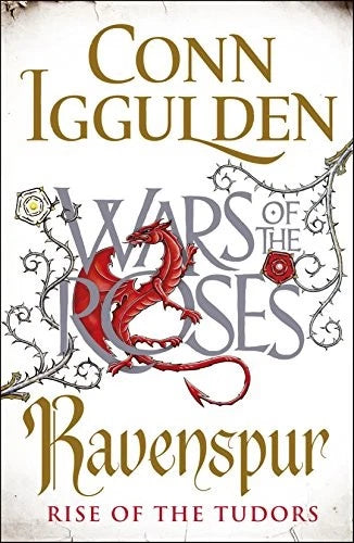 Ravenspur book cover with dragon and 'Rise of the Tudors' text by Conn Iggulden