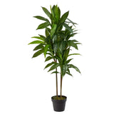 Nearly Natural Artificial Dracaena Plant 48in Real Touch Silk Green Indoor Decor Green Plant