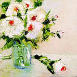 Original Art  Peony  Painting  Flower Office Painting Impasto Floral 12x12 in Hydrangea