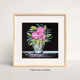 Pink Hydrangeas Floral Bouquet VLP Original Hand Painted Acrylic 8x8Ó Art Paper Hydrangea