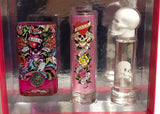 Ed Hardy Skulls & Roses Hearts & Daggers 30ml / 1 oz Edp Spray 3pc Gift Set Nib Roses