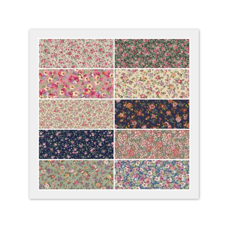 COUNTRY FLORALS, 100% Cotton Fabric: 40) 5" CHARM PACK, 20) 10" LAYER CAKE Flowering Plants